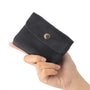 Vue 2 du Petit porte-monnaie cartes cuir suède Bleu Marine par Made in Italy.