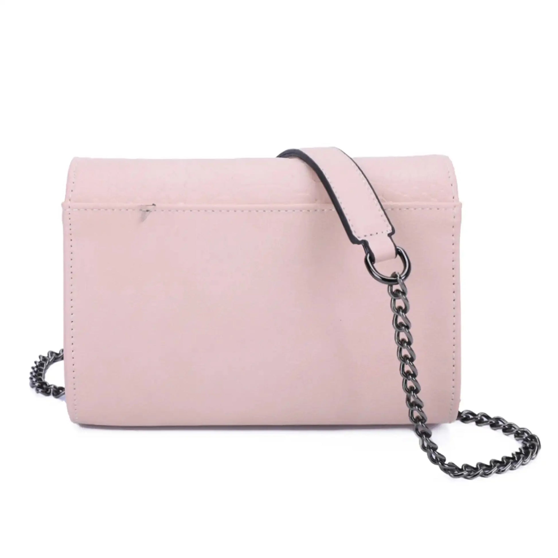 Gallantry Sac bandoulière femme chaîne python rose