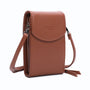 Vue 1 du Pochette téléphone bandoulière femme camel en cuir synthétique par Gallantry.