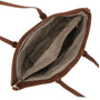 Vue 2 du Grand sac cabas daim femme format A4 Camel en cuir synthetique par Flora & co.