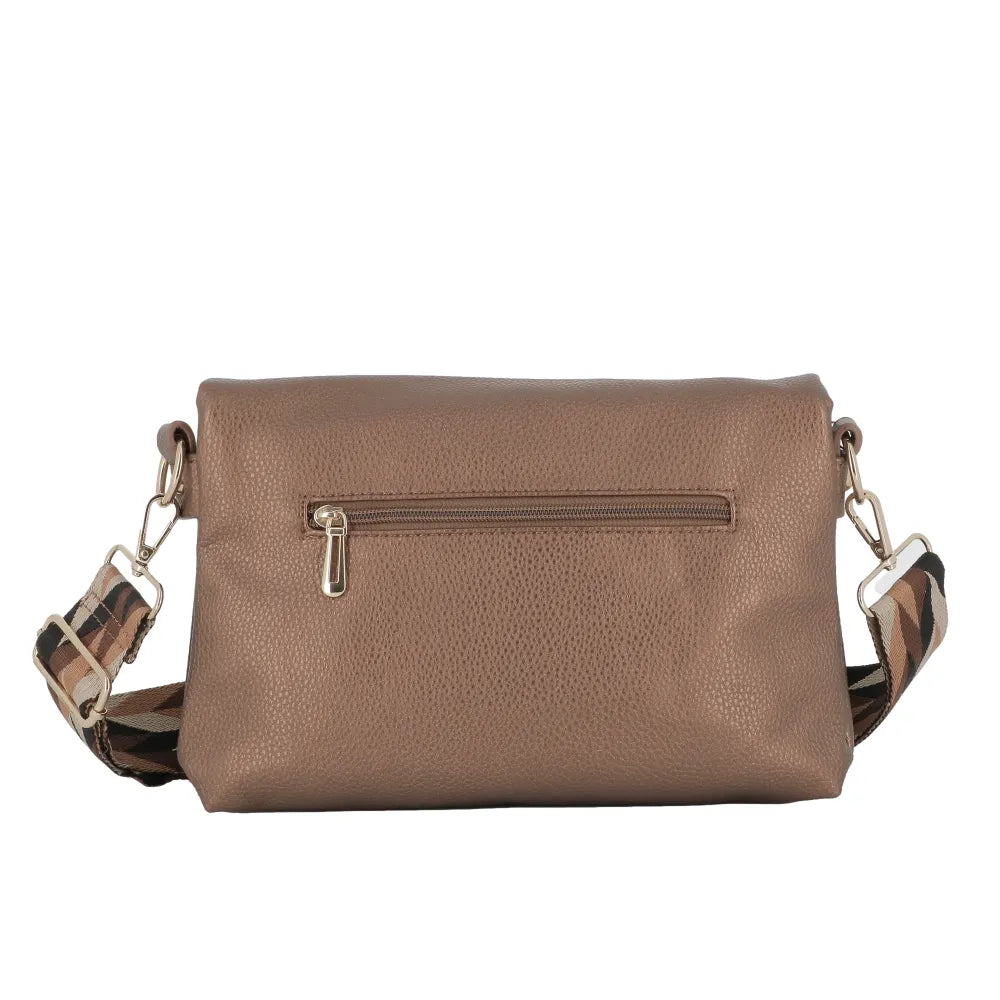 Large ivory multi-pocket shoulder bag