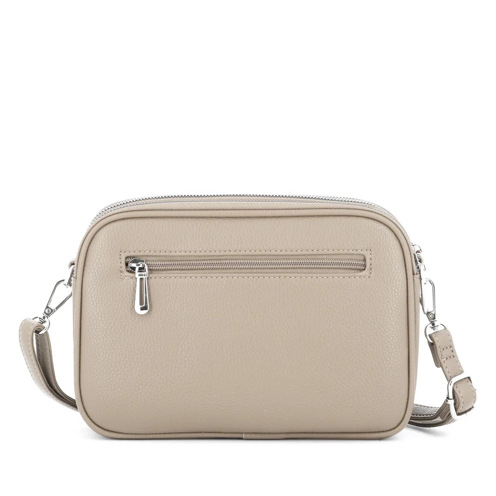 Sac bandoulières femme multipoches beige