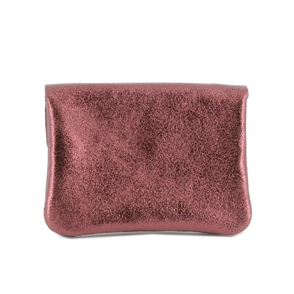 Porte-monnaie femme cuir italien irisé 041 Bordeaux