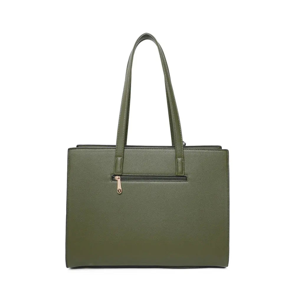 Gallantry Sac cabas femme pompon fourrure a4 vert