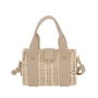 Vue 2 du Petit sac bandoulière estival en paille Beige Taupe en cuir paille par Flora & co.