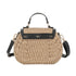 Sac bandoulière en paille à rabat Noir Flora & co