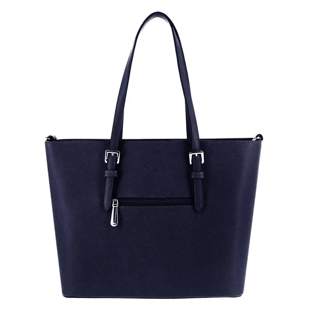 Flora & co Sac cabas femme format a4 saffiano bleu