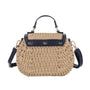 Sac bandoulière en paille à rabat Bleu Flora & co