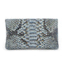 Vue 2 du Porte-monnaie mi-long femme python 05S Bleu en cuir par Made in Italy.