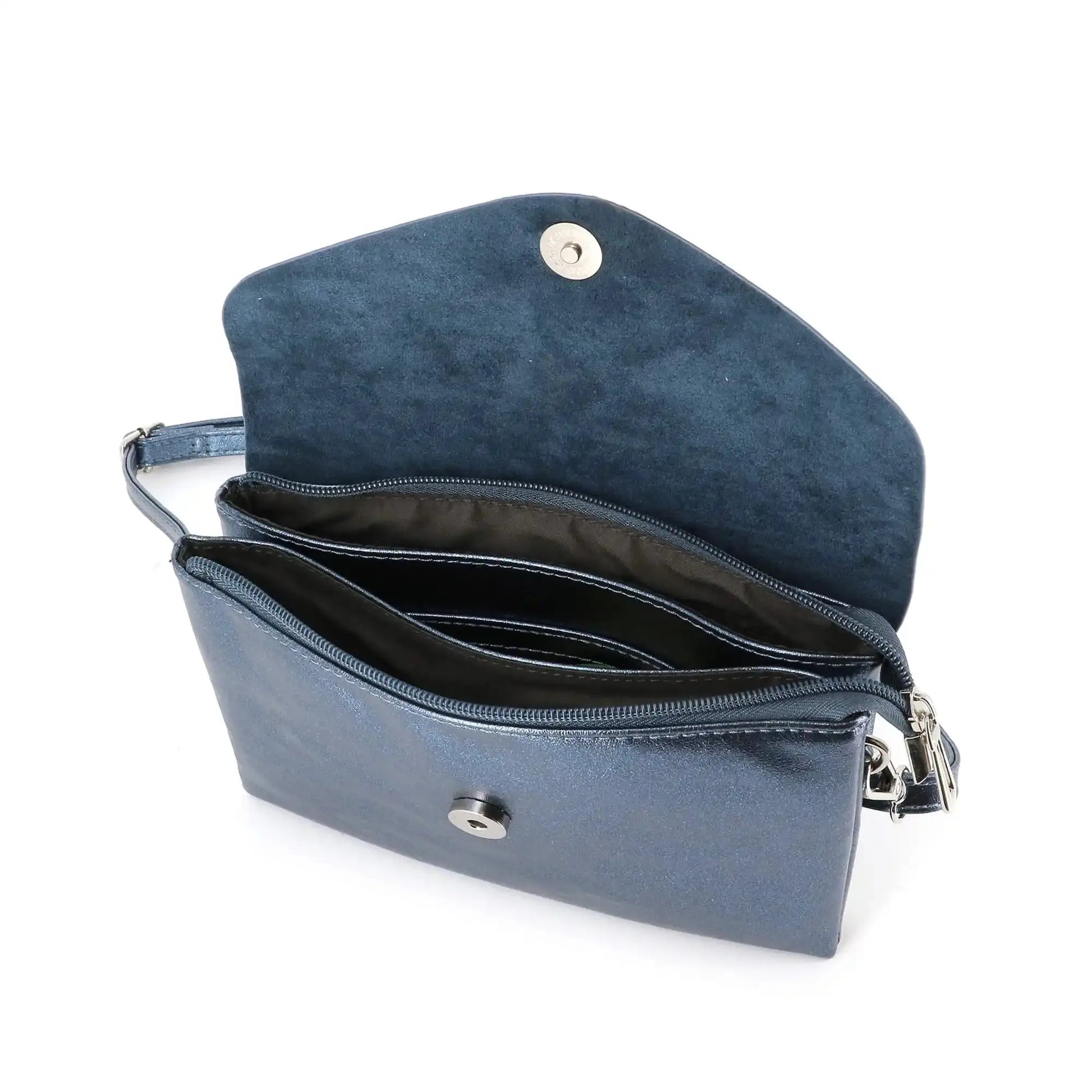 Flora & co Sac bandoulière femme irisé rabat bleu