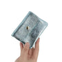 Vue 2 du Porte-monnaie femme cuir italien irisé 041 Turquoise par Made in Italy.