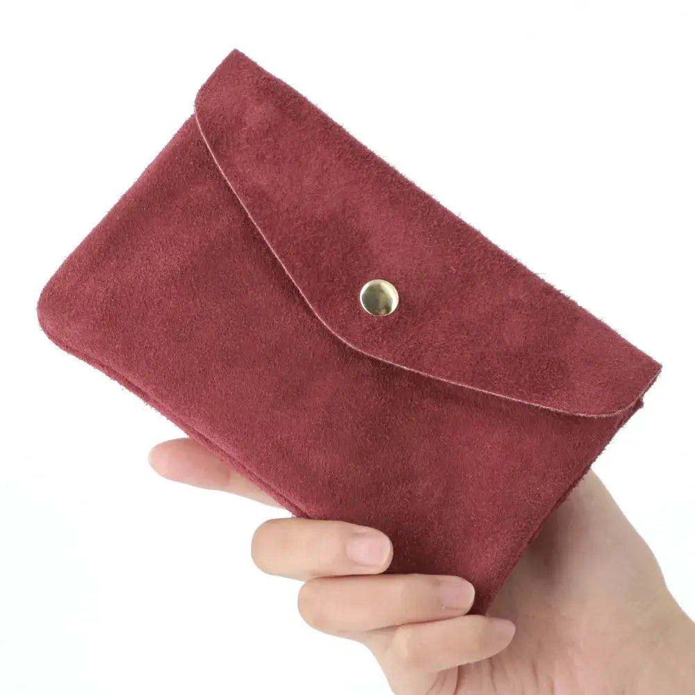 Grand portefeuille cuir suède compatible passeport Bordeaux other image 3