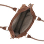 Vue 2 du Grand sac cabas bowling effet daim Camel en cuir synthetique par Flora & co.