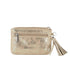 Flora & co Petit porte-monnaie pochette femme suède irisé Doré