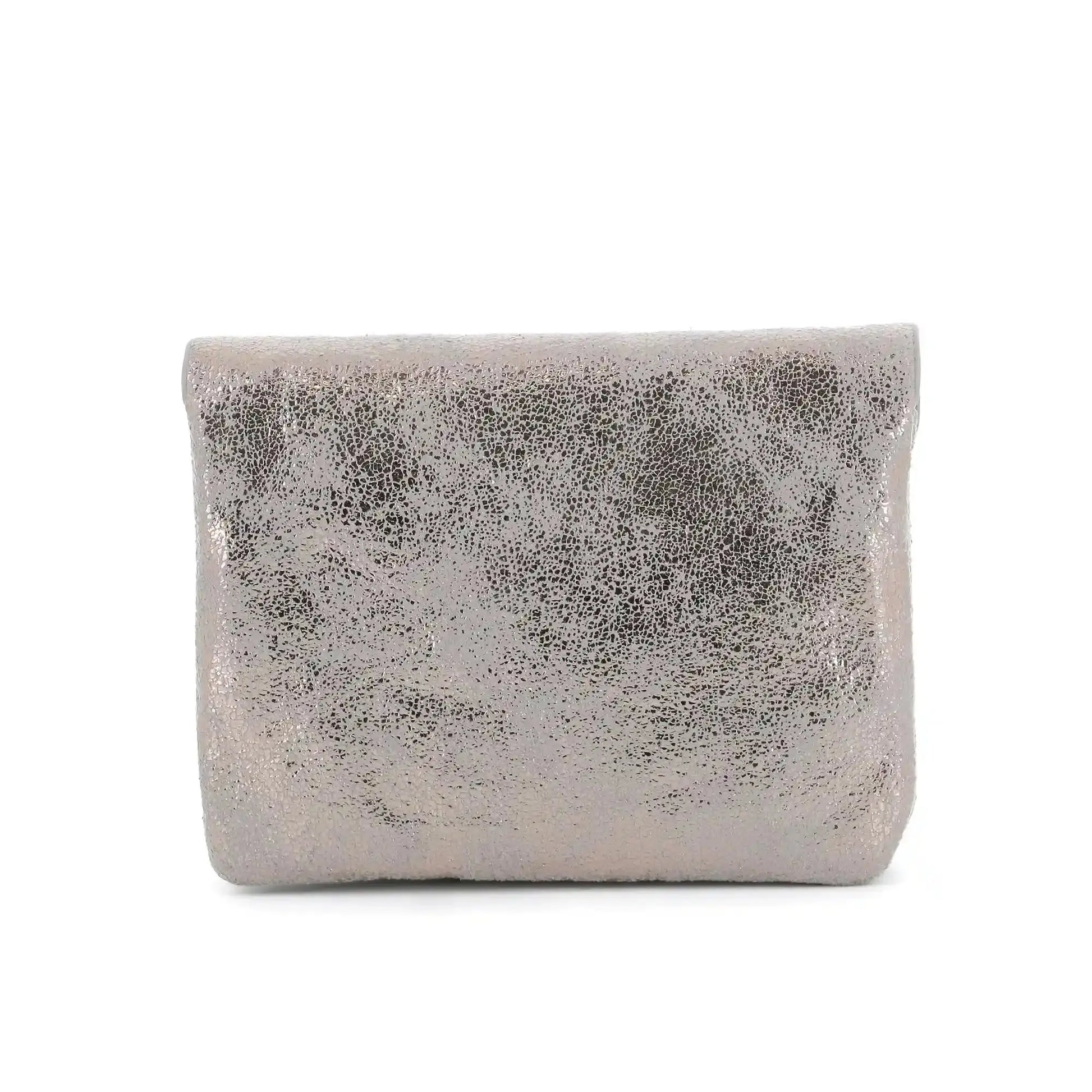 Flora & co Porte-monnaie femme court suède irisé Noir Taupe Métal