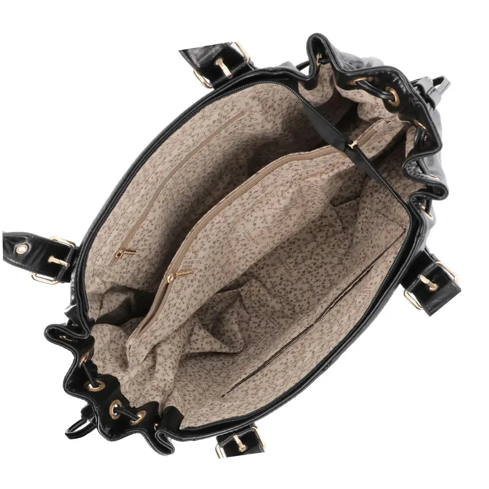 Sac cabas bowling lacet similicuir lisse Noir other image 3