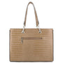 Sac cabas femme simili cuir taupe - vue 3 | Flora & co