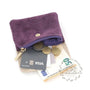 Vue 4 du Porte-monnaie cartes cuir suède irisé 043 Violet par Made in Italy.