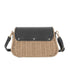 Sac banoulière paille à rabat Noir Flora & co