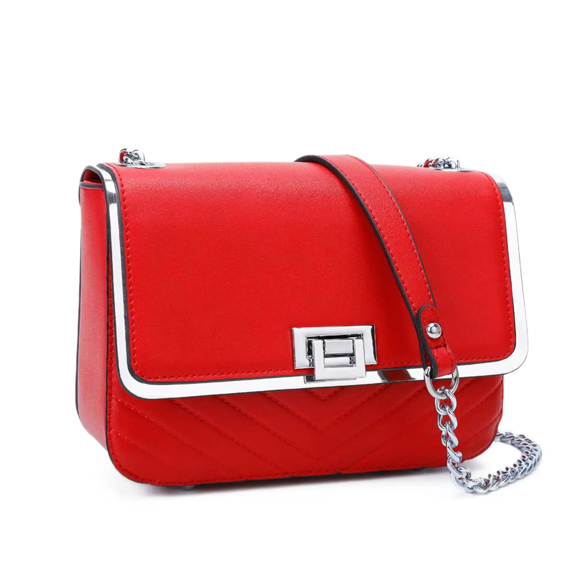 Gallantry Sac bandoulière chaîne femme rigide Rouge Corcochic