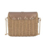 Sac bandoulière chaîne en paille Marron Métal Flora & co