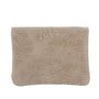 Vue 2 du Porte-monnaie court cuir suède embossé 041FL Taupe par Made in Italy.