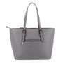 Sac cabas femme similicuir fourlard gris foncé - vue 3 | Gallantry