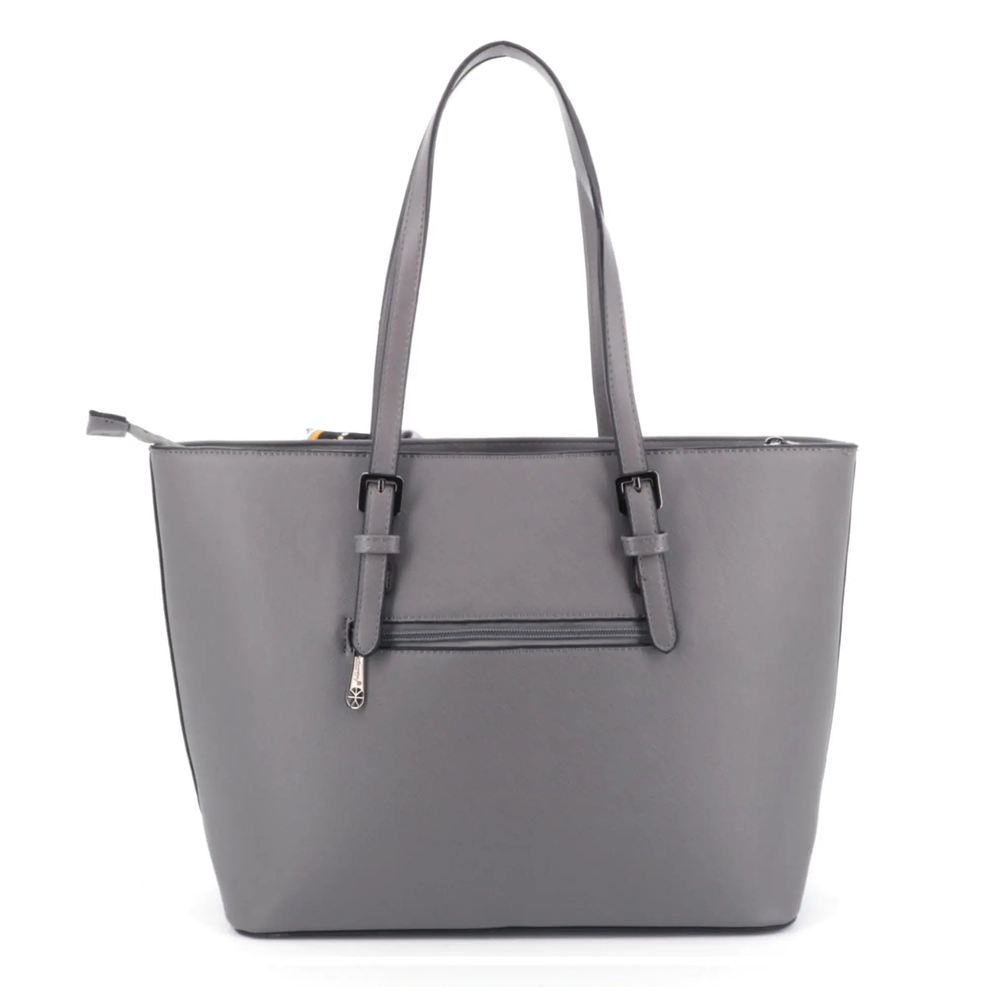 Gallantry Sac cabas femme a4 pompon fourlard gris foncé
