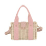 Vue 2 du Petit sac bandoulière estival en paille Rose en cuir paille par Flora & co.