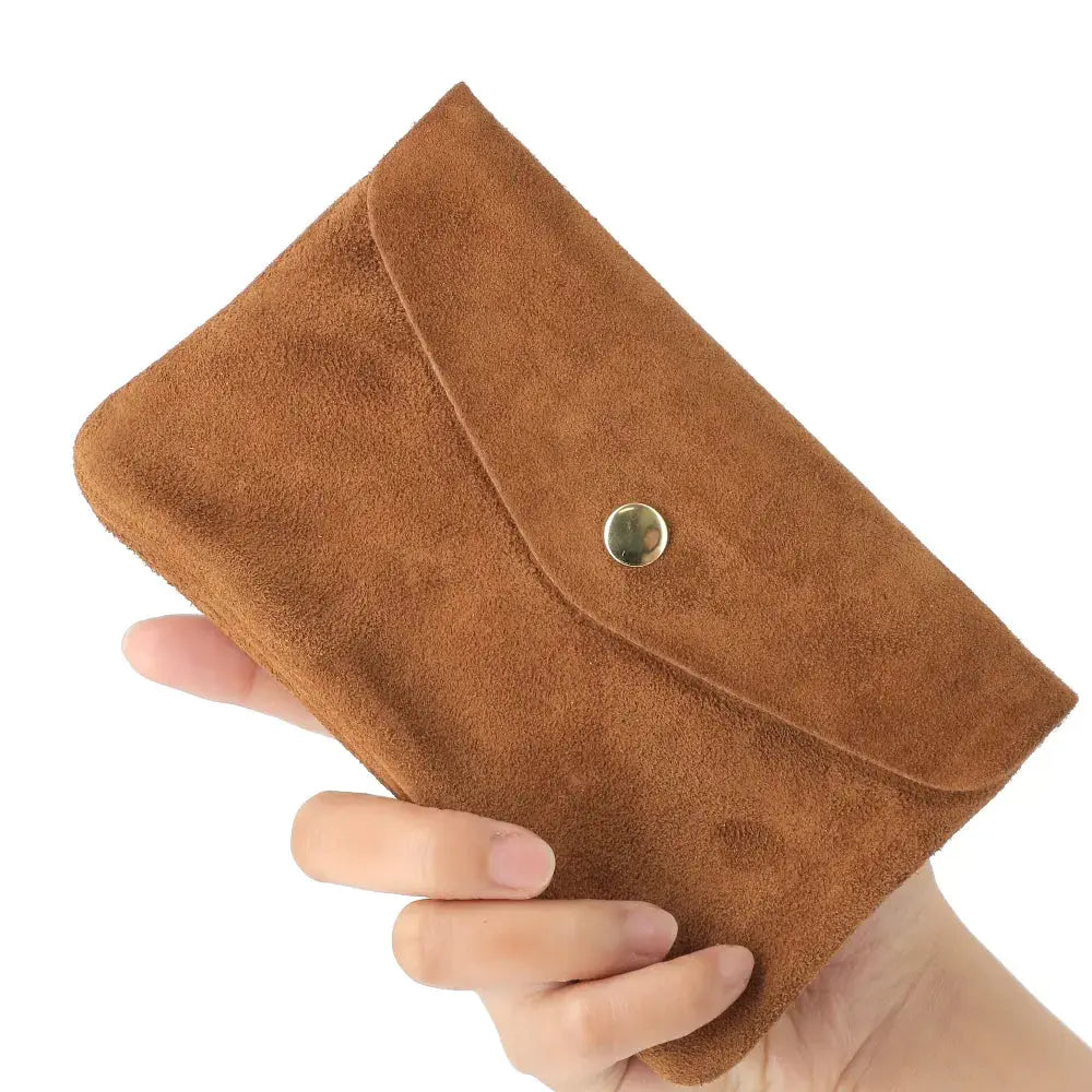 Grand portefeuille cuir suède compatible passeport Marron other image 3