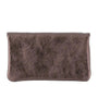 Vue 2 du Porte-monnaie cartes femme cuir irisé 051 Chocolat par Made in Italy.