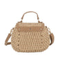 Sac bandoulière en paille à rabat Camel Flora & co