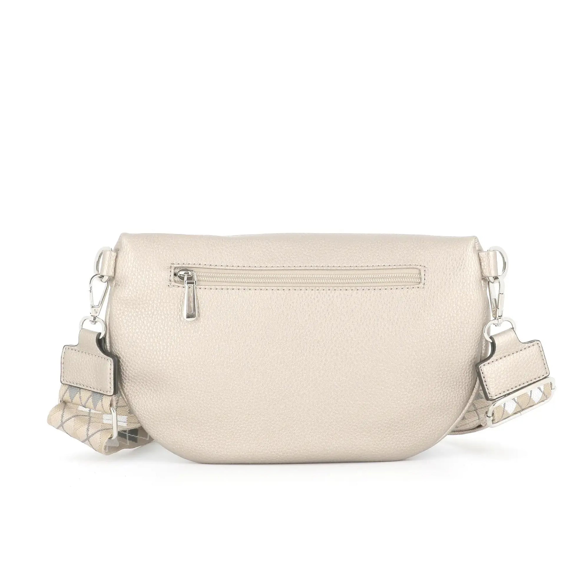 Flora & co Sac banane femme similicuir grainé ivoire