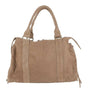 Sac à main bowling en cuir daim taupe - Crocochic