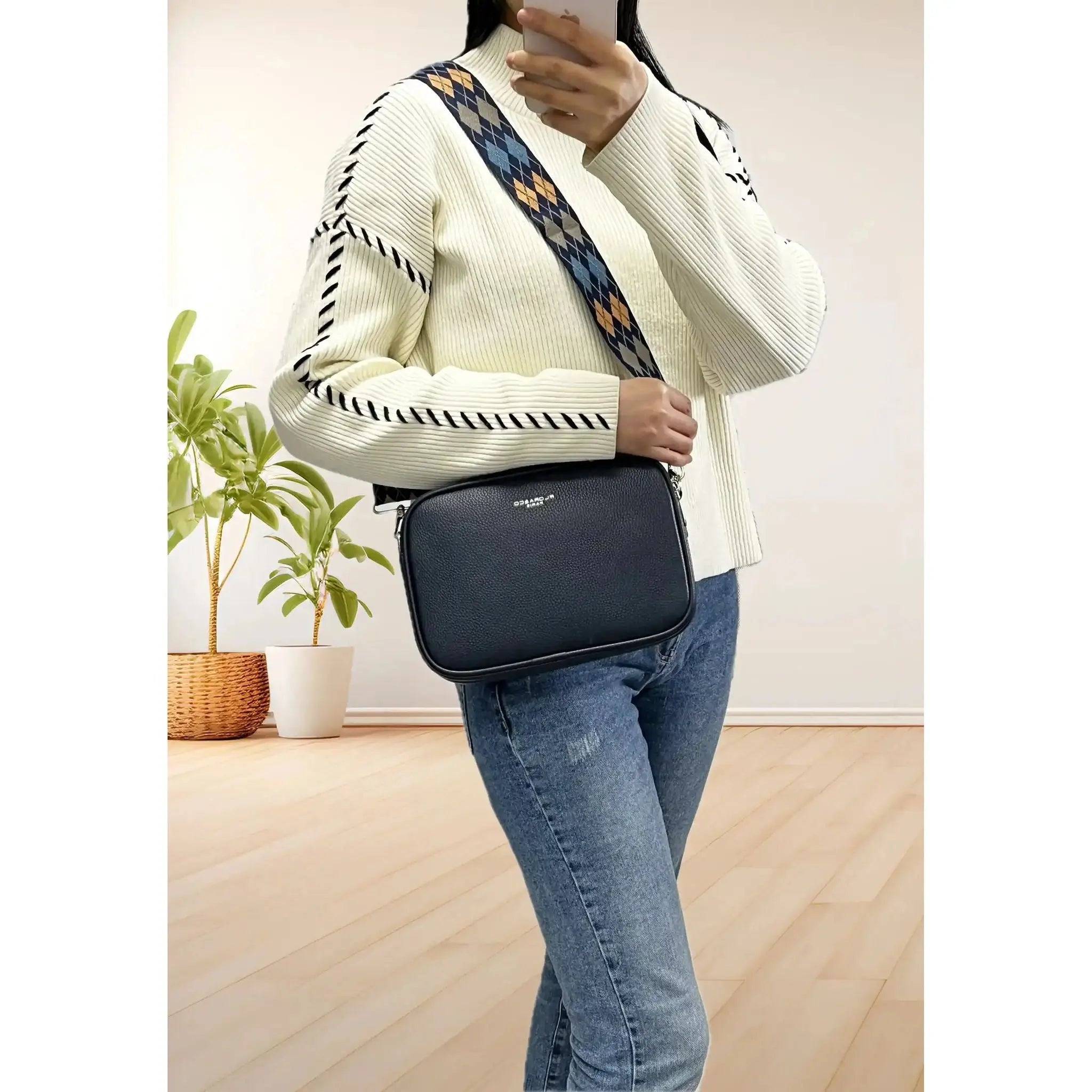 Flora & co Sac bandoulières femme multipoches bleu