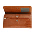 Flora & co Portefeuille croco long à triple pli camel