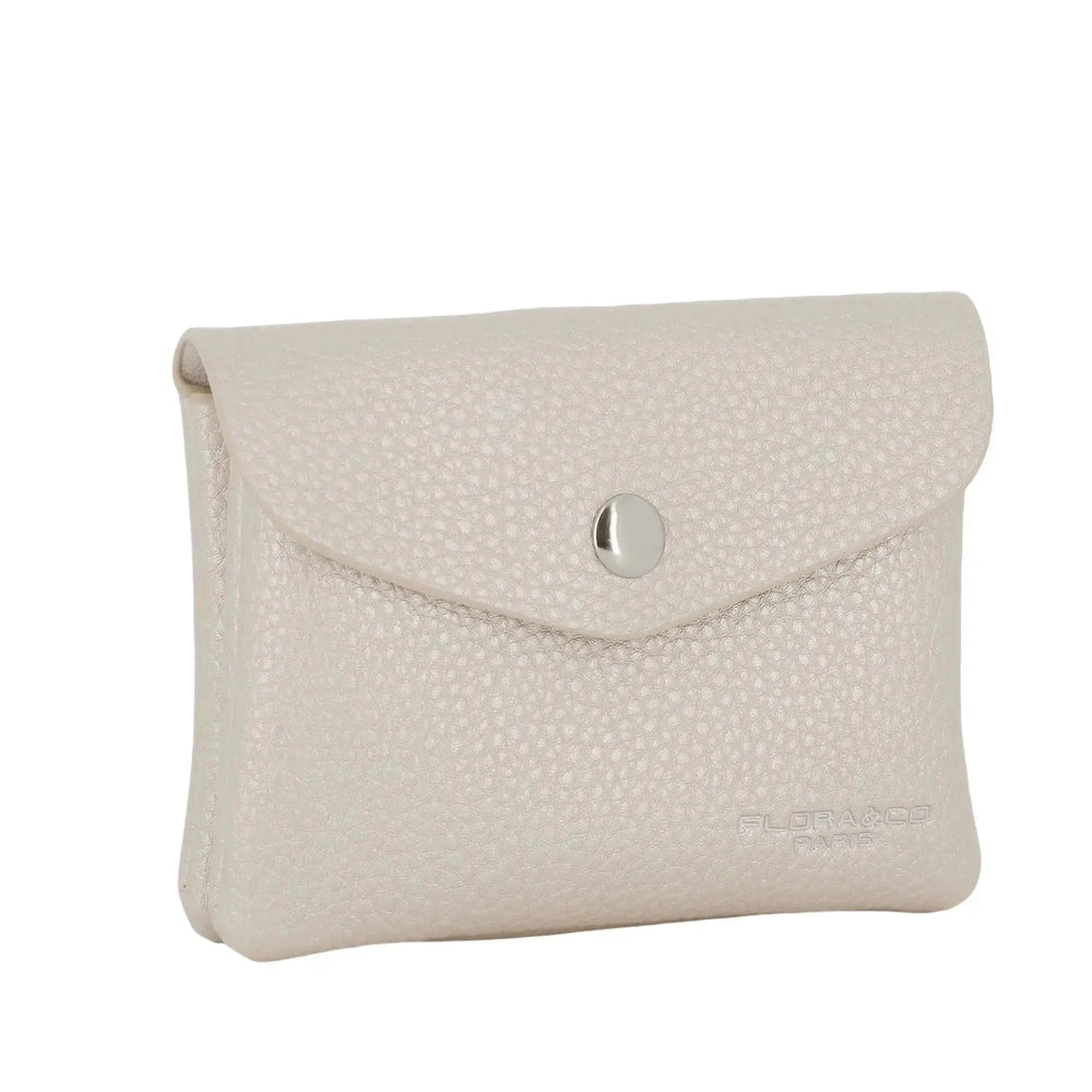 Flora & co Porte-monnaie cartes femme magnétique ivoire