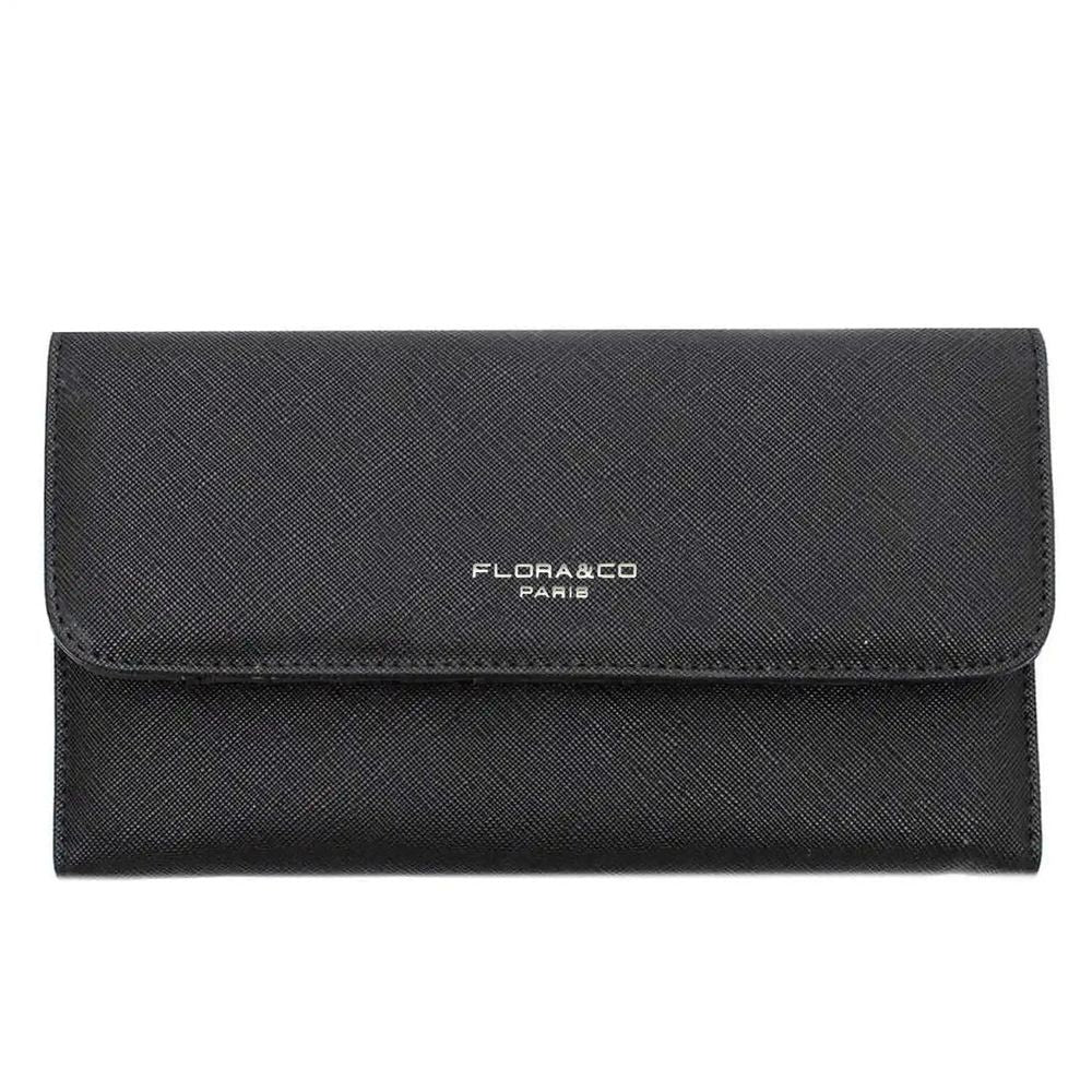 Flora & co Portefeuille chéquier femme tout en un noir
