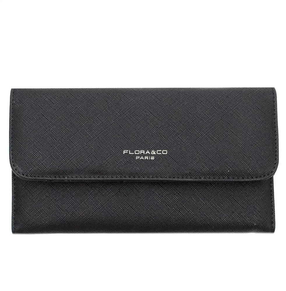 Flora & co Portefeuille chéquier femme tout en un noir