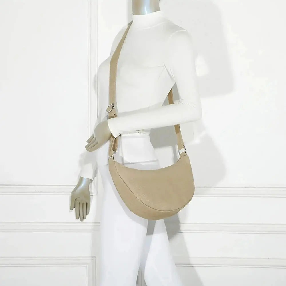 Gallantry Sac bandoulière demi-lune canvas femme taupe