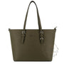 Sac cabas femme cuir synthétique a4 saffiano kaki - vue principale | Flora & co