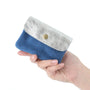 Vue 1 du Porte-monnaie cartes cuir suède irisé 043 bleu par Made in Italy.