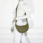 Gallantry Sac bandoulière demi-lune canvas femme vert