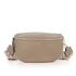 Flora & co Sac banane femme brodée pu cuir grainé taupe