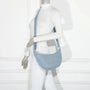 Gallantry Sac bandoulière demi-lune canvas femme bleu clair