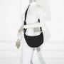 Gallantry Sac bandoulière demi-lune canvas femme noir