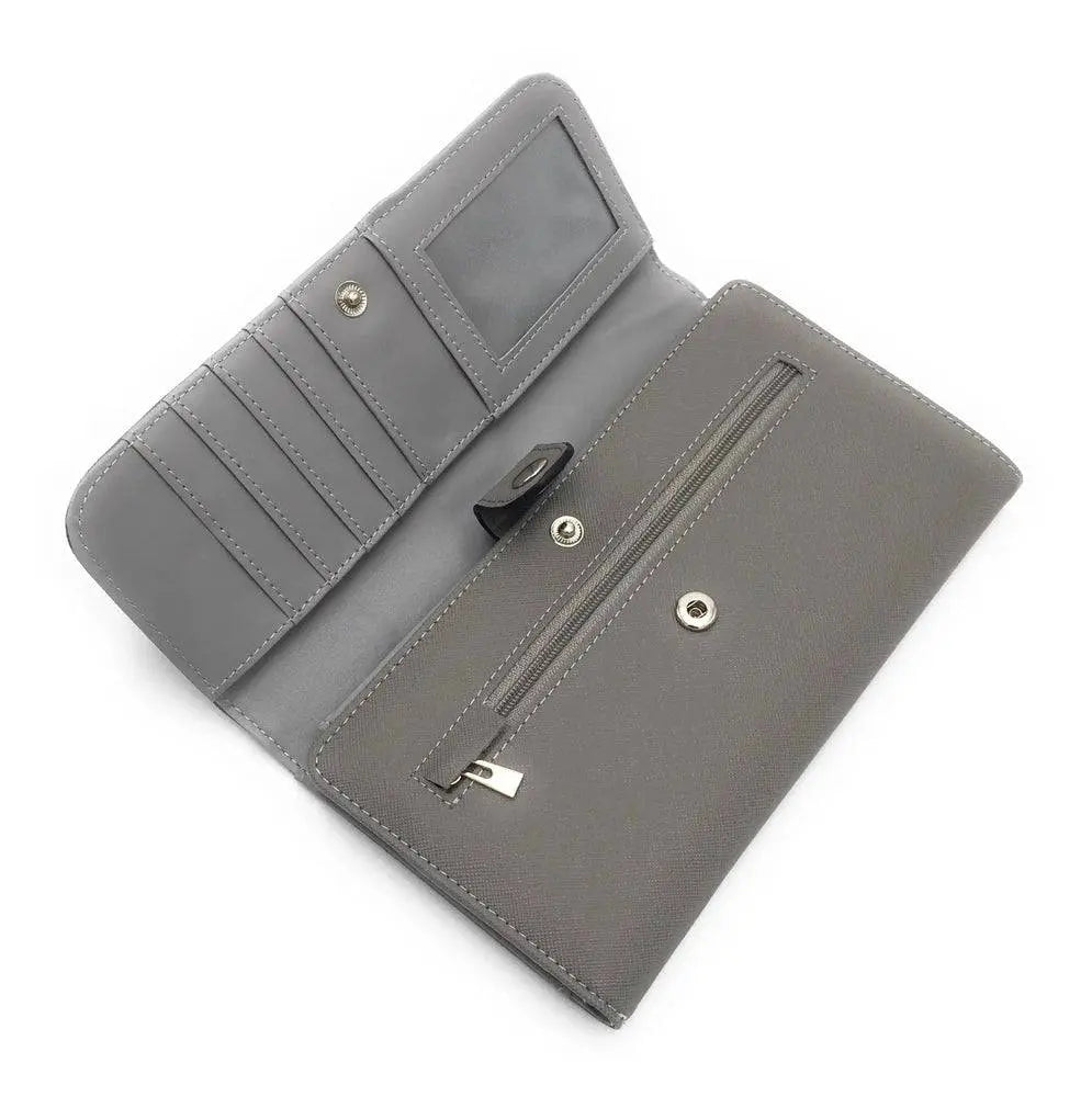 Flora & co Portefeuille chéquier femme tout en un gris