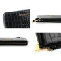 Flora & co Portefeuille femme brillant pu cuir croco noir