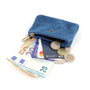 Vue 3 du Porte-monnaie cartes cuir suède irisé 043 bleu par Made in Italy.