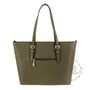 Sac cabas femme cuir synthétique a4 saffiano kaki - vue 3 | Flora & co